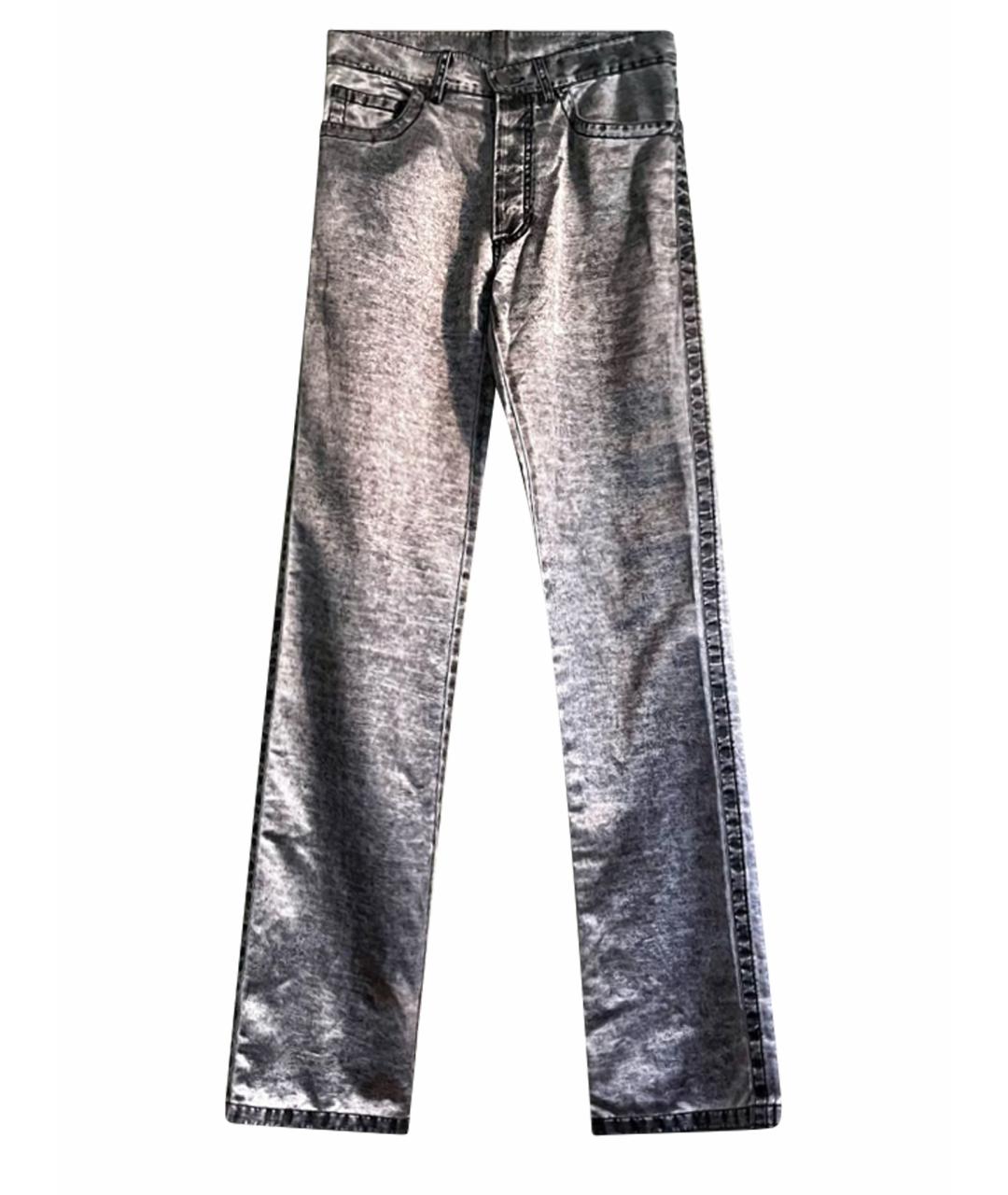 ANN DEMEULEMEESTER Серебряные вискозные повседневные брюки, фото 1