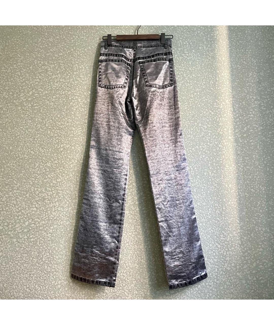 ANN DEMEULEMEESTER Серебряные вискозные повседневные брюки, фото 2