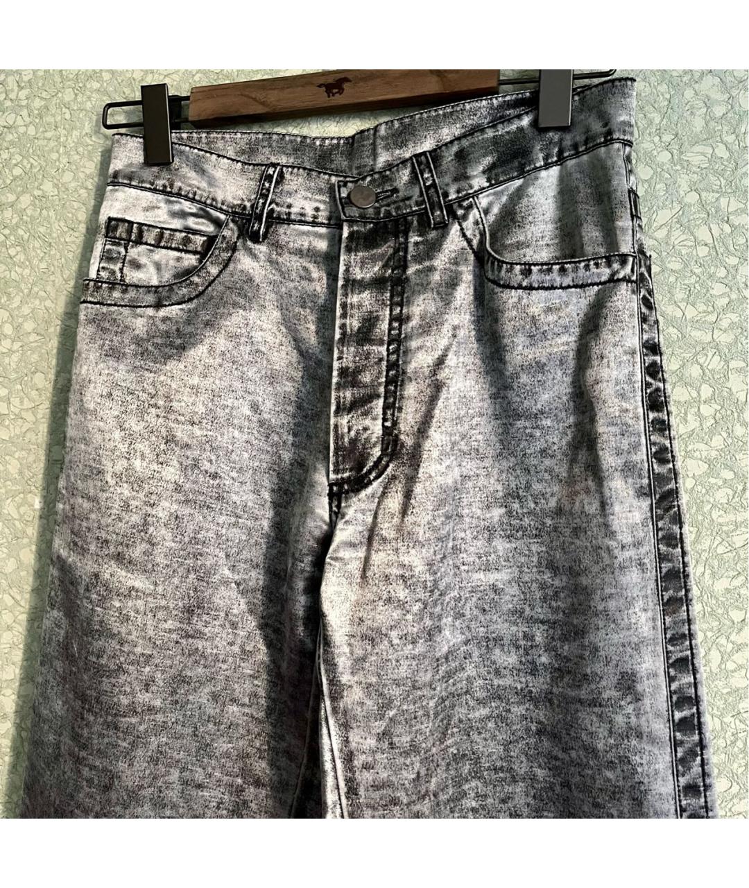 ANN DEMEULEMEESTER Серебряные вискозные повседневные брюки, фото 3
