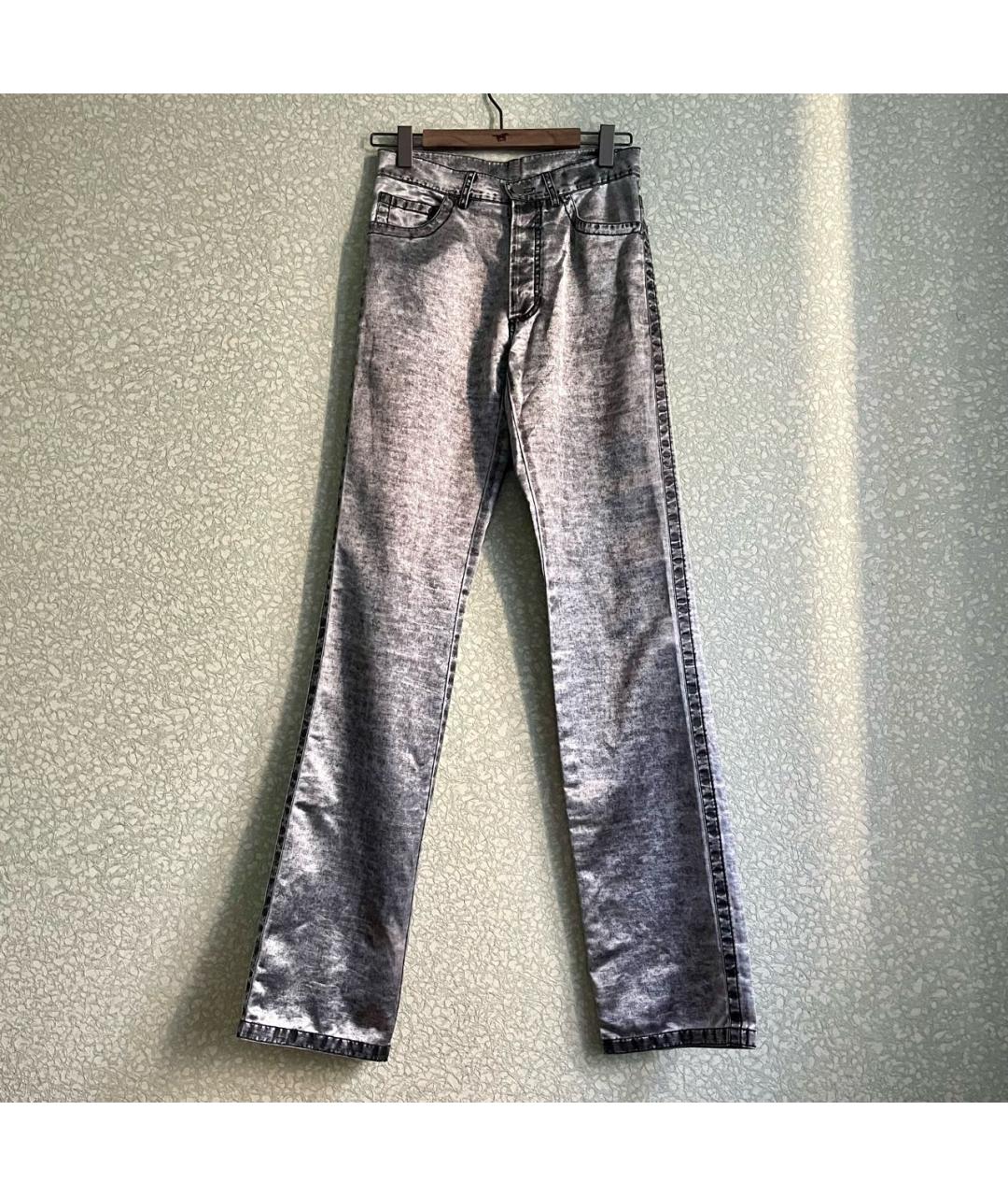 ANN DEMEULEMEESTER Серебряные вискозные повседневные брюки, фото 8