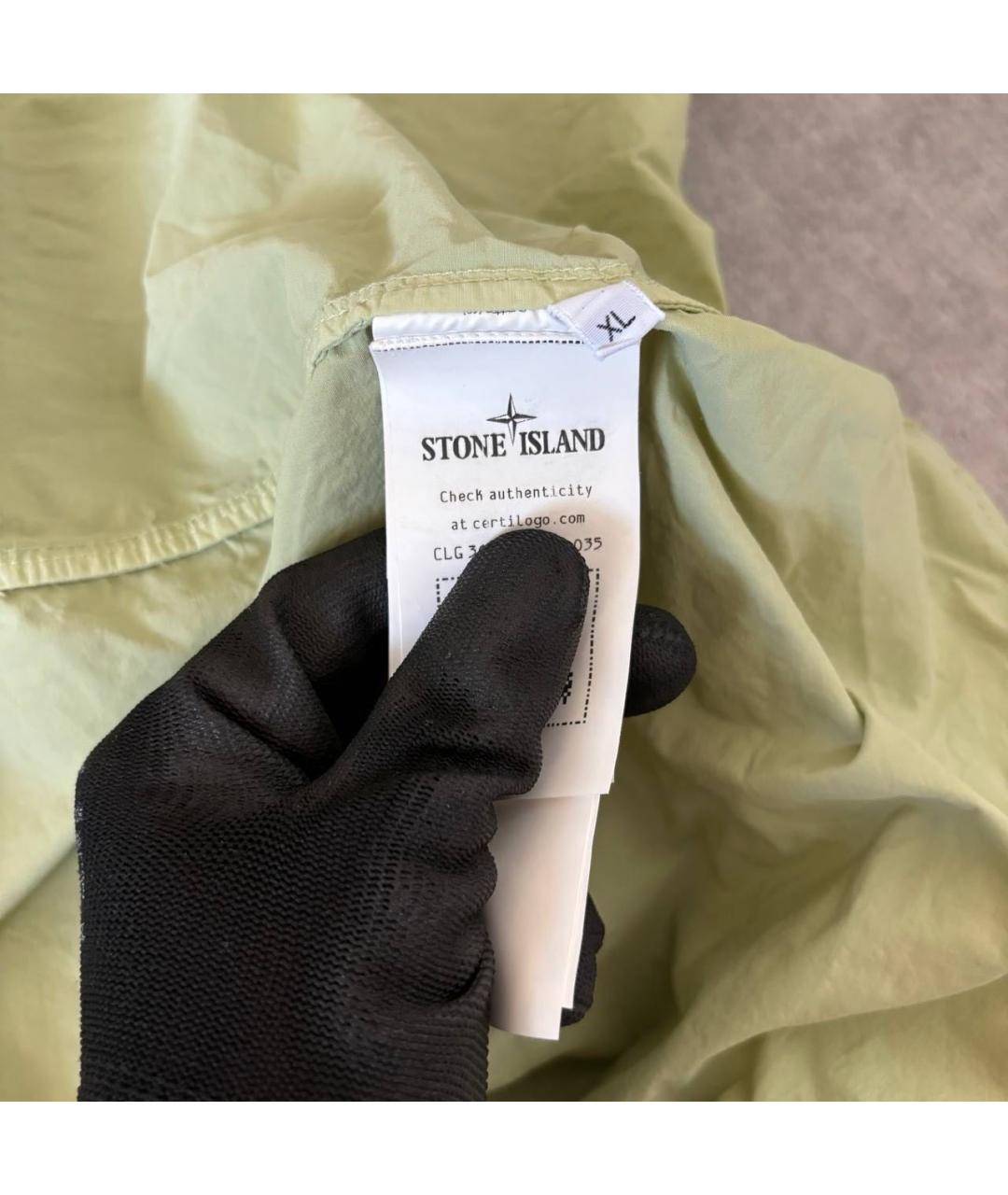 STONE ISLAND Салатовая полиамидовая куртка, фото 6
