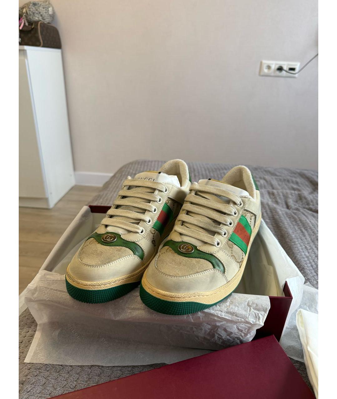 GUCCI Мульти кожаные кроссовки, фото 7