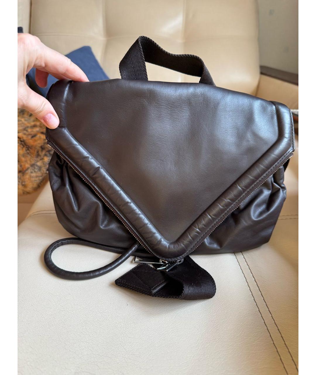 BOTTEGA VENETA Коричневая кожаная поясная сумка, фото 4