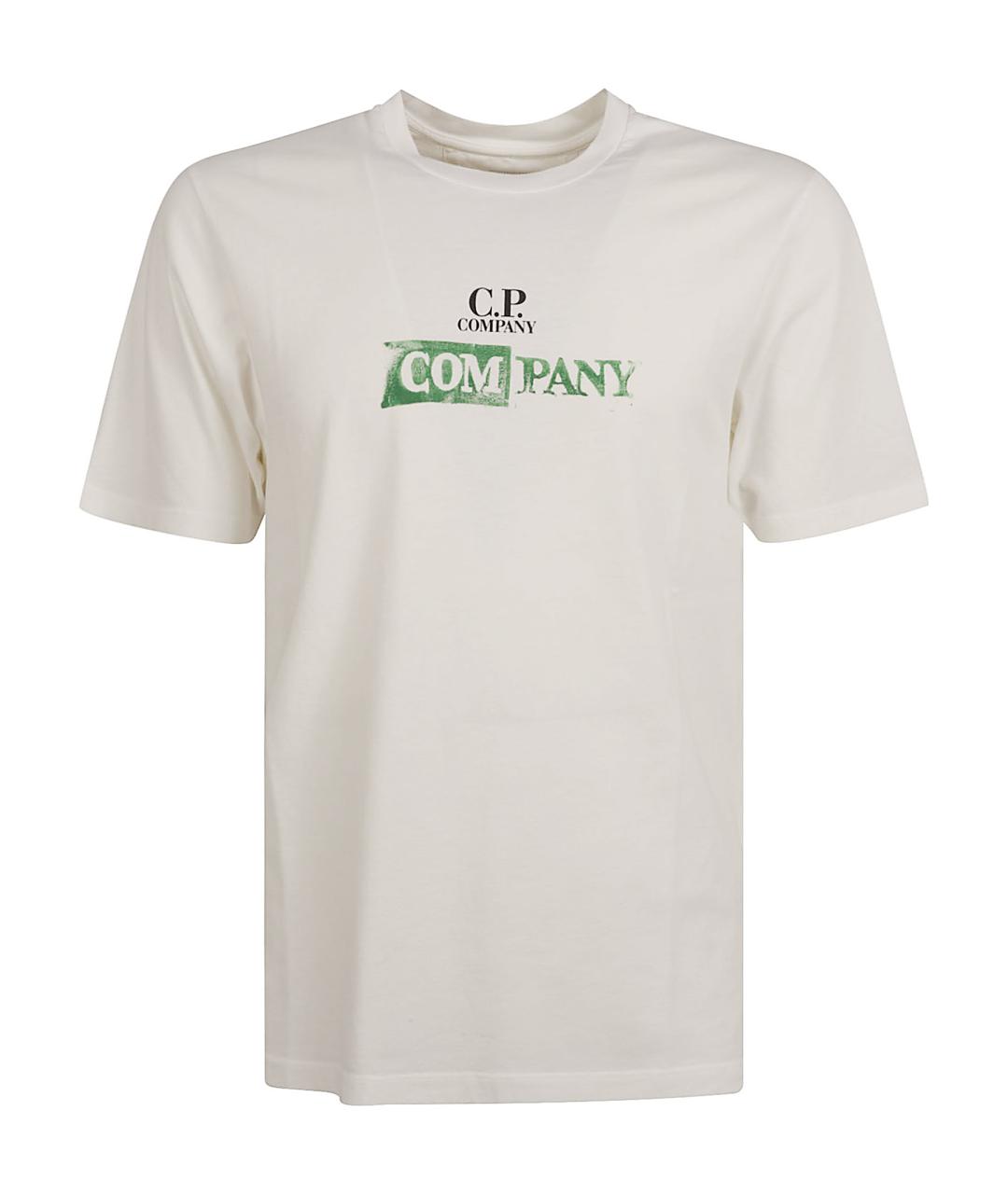 CP COMPANY Белая хлопковая футболка, фото 1