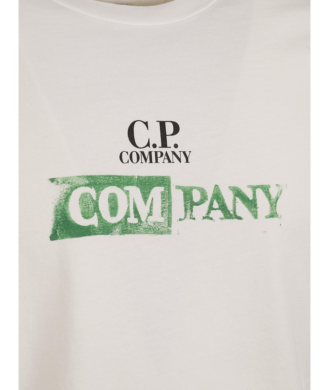 CP COMPANY Белая хлопковая футболка, фото 2