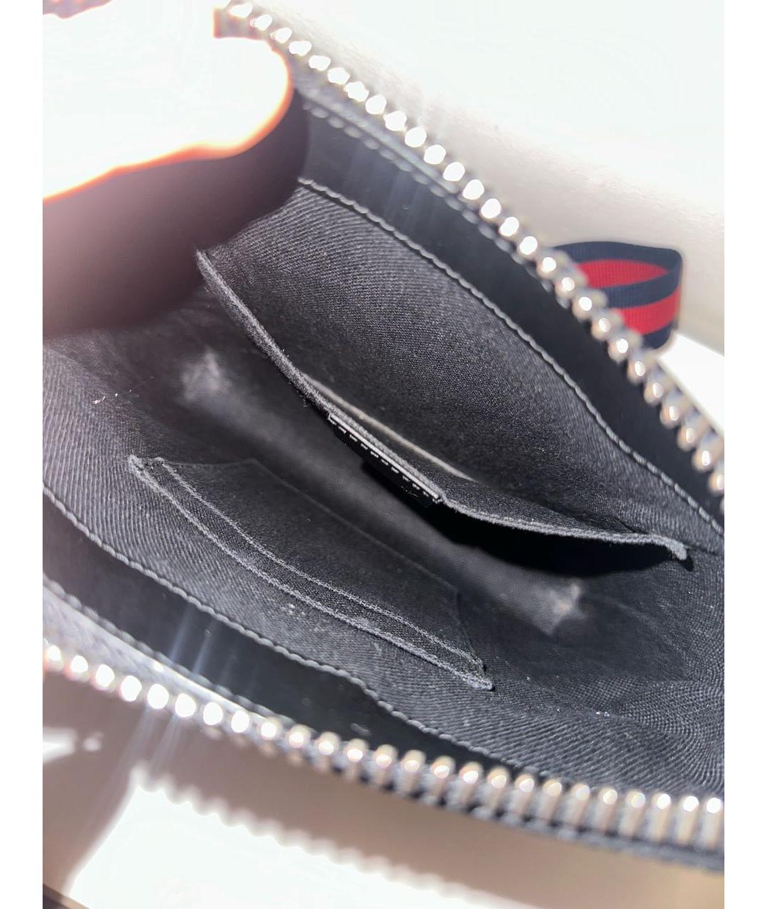 GUCCI Антрацитовая кожаная сумка на плечо, фото 3