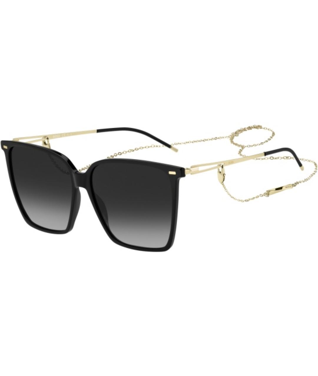 HUGO BOSS Черные пластиковые солнцезащитные очки, фото 1