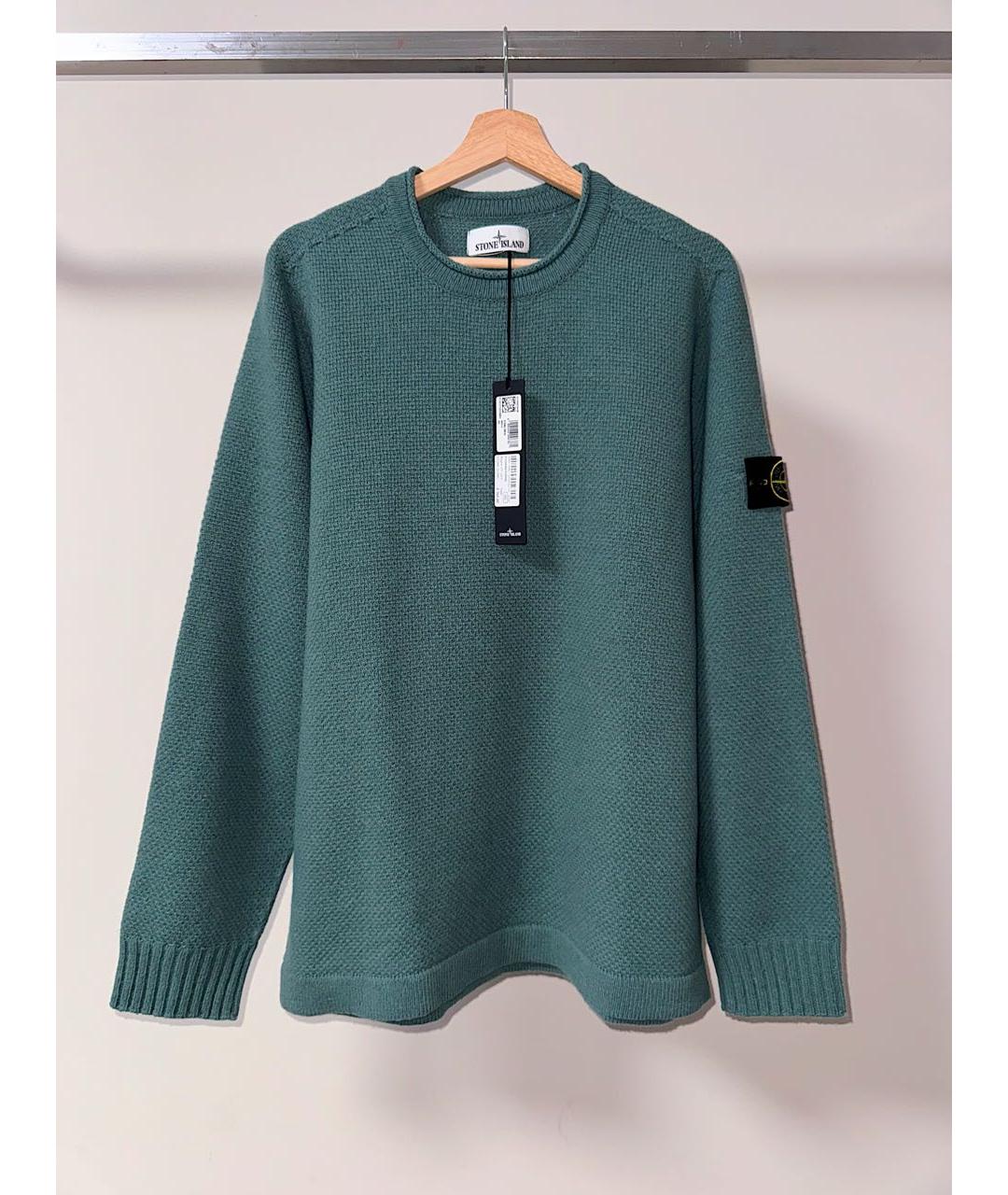 STONE ISLAND Зеленый шерстяной джемпер / свитер, фото 5