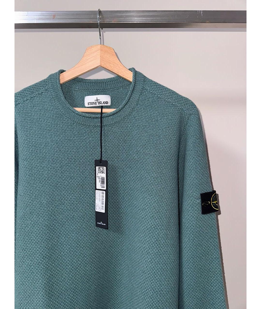 STONE ISLAND Зеленый шерстяной джемпер / свитер, фото 2
