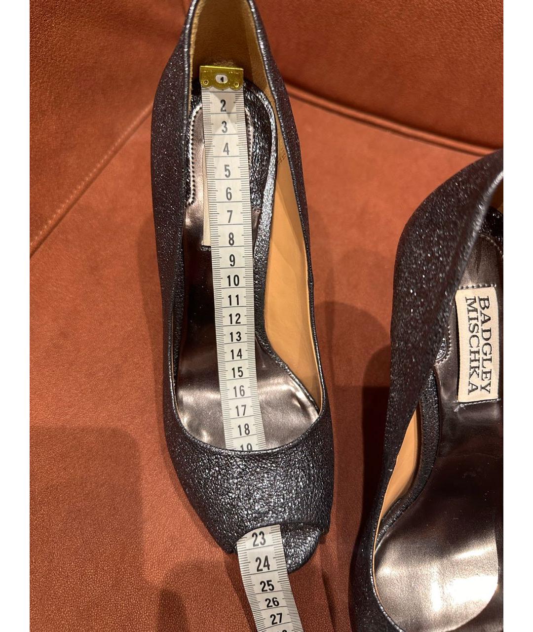 BADGLEY MISCHKA Серебряные кожаные туфли, фото 5