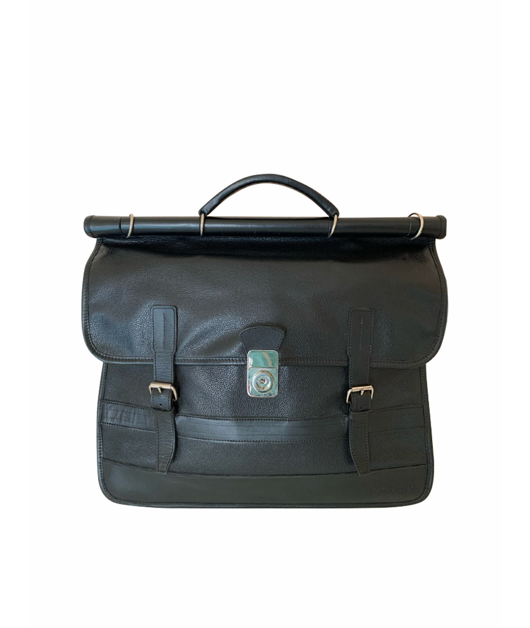 LONGCHAMP Черный кожаный портфель, фото 1