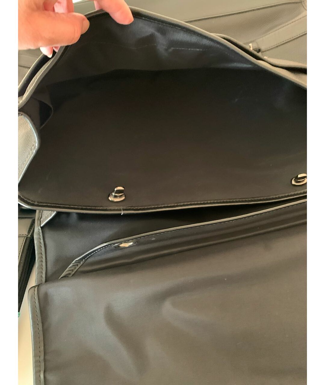 LONGCHAMP Черный кожаный портфель, фото 7