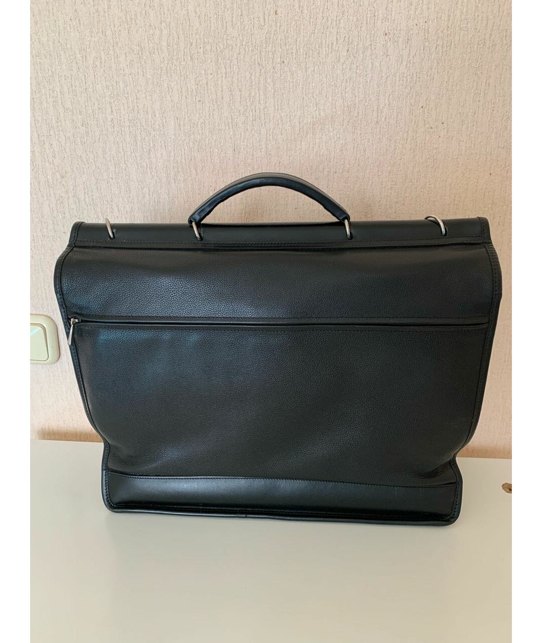 LONGCHAMP Черный кожаный портфель, фото 2