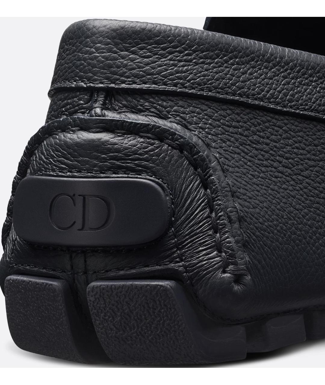 CHRISTIAN DIOR Темно-синие кожаные лоферы, фото 4