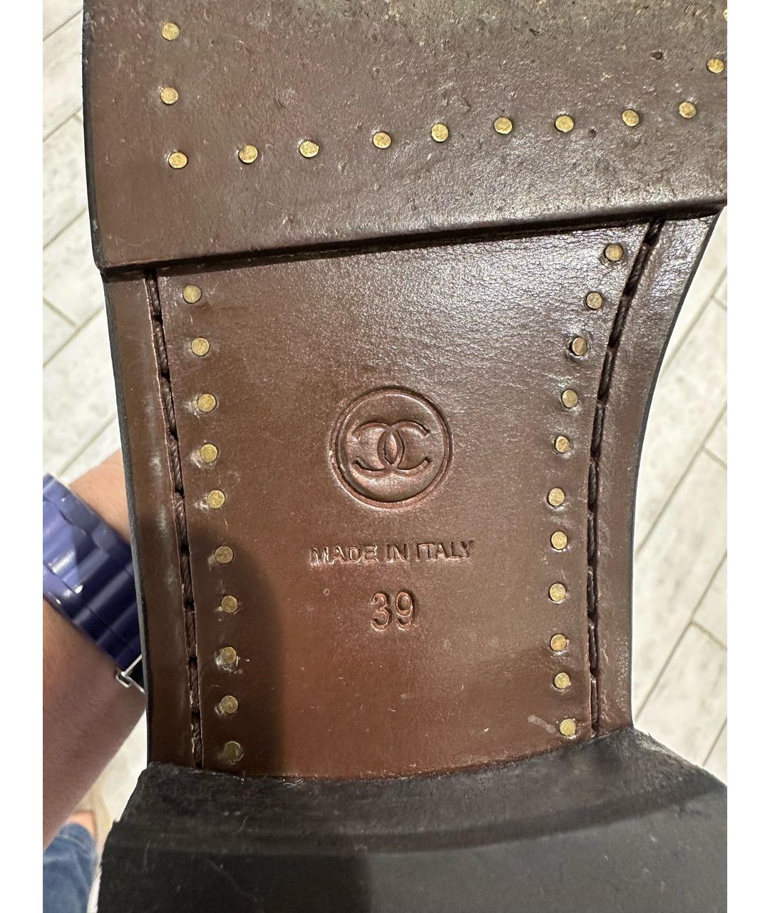 CHANEL Черные бархатные сапоги, фото 5