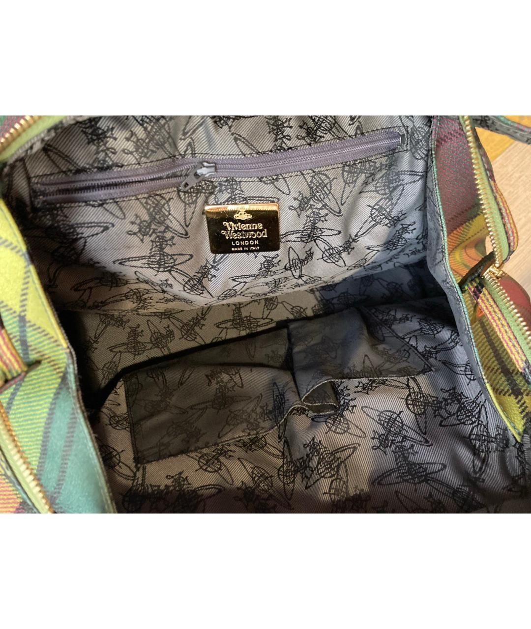 VIVIENNE WESTWOOD Зеленая сумка с короткими ручками из искусственной кожи, фото 4