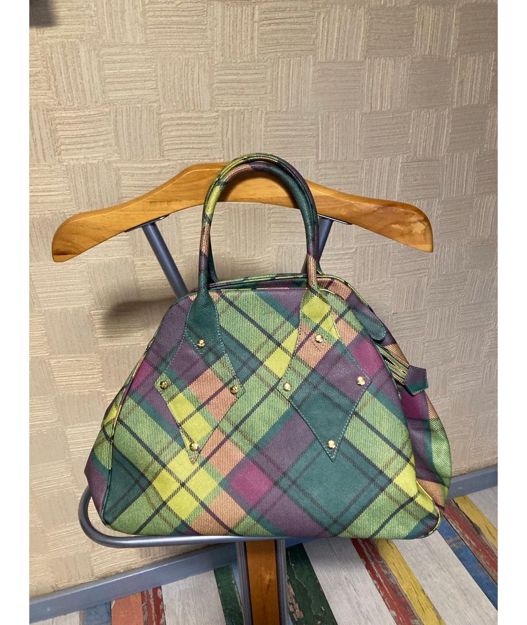 VIVIENNE WESTWOOD Зеленая сумка с короткими ручками из искусственной кожи, фото 5
