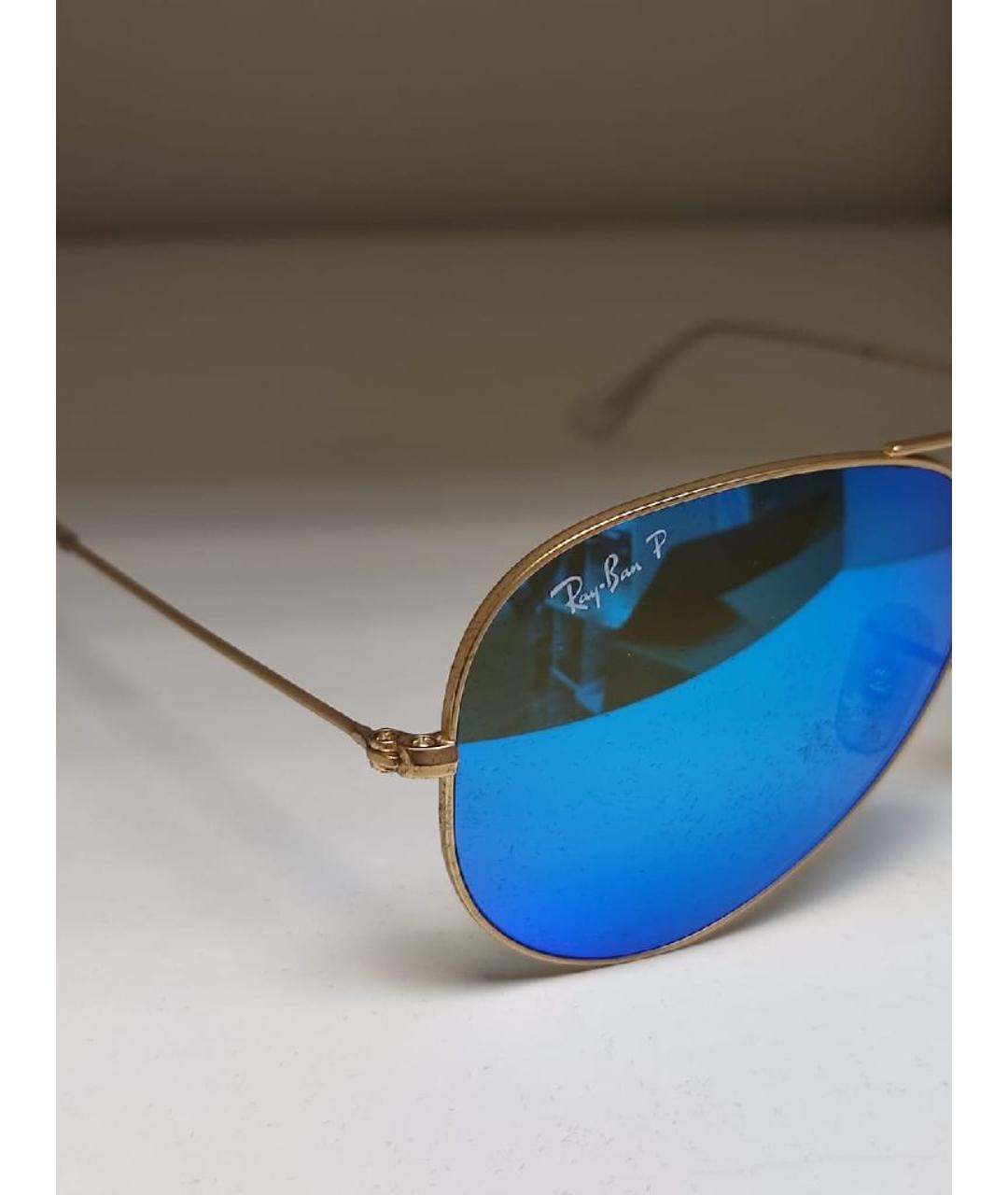 RAY BAN Синие металлические солнцезащитные очки, фото 3