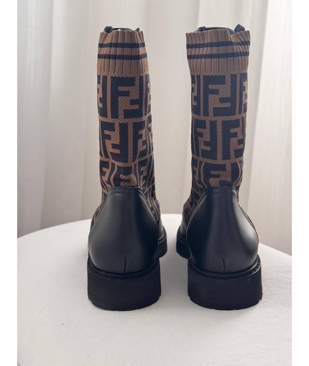 FENDI Черные кожаные ботинки, фото 4