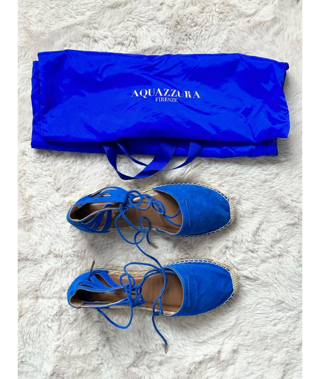 AQUAZZURA Синие замшевые эспадрильи, фото 3