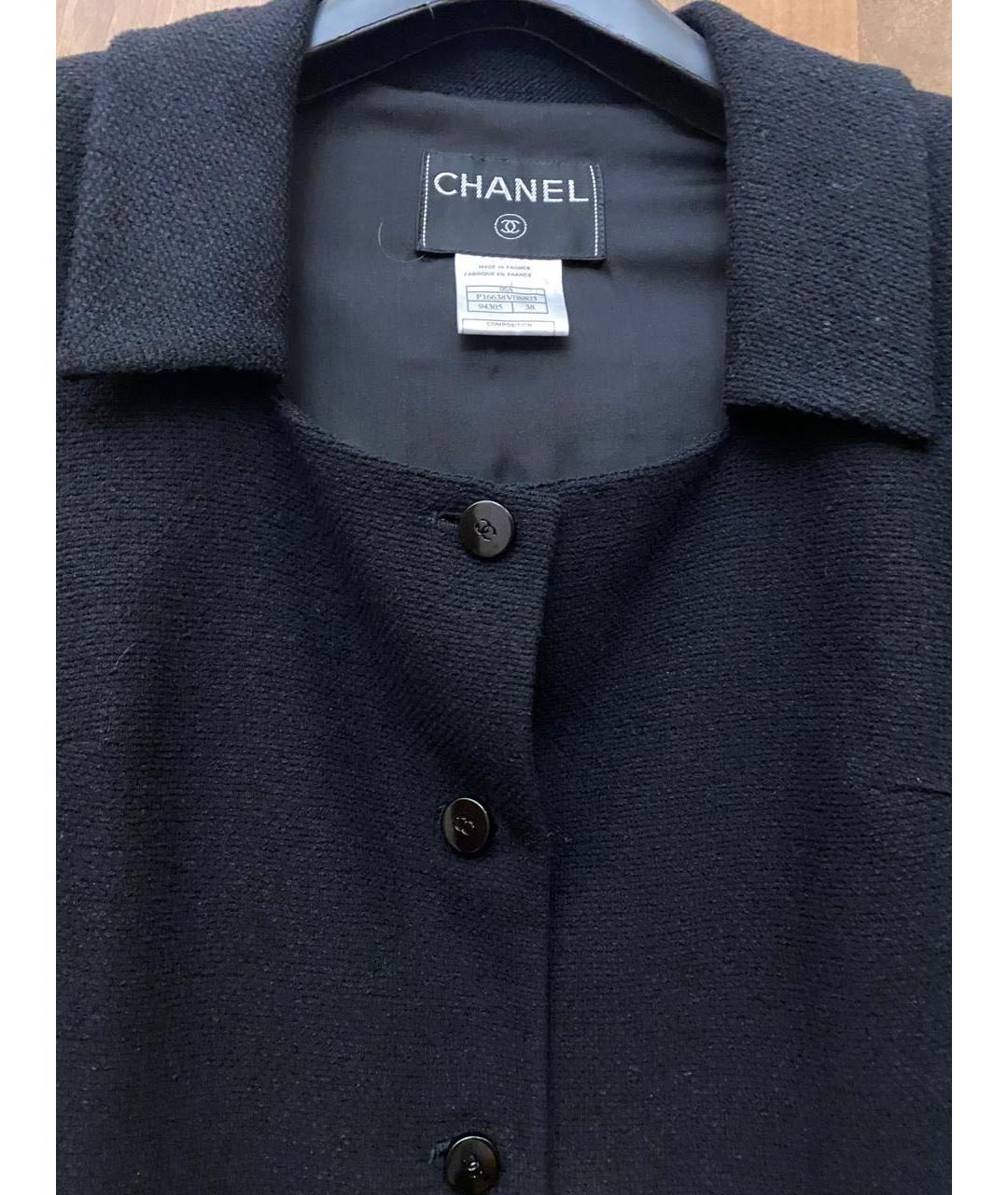 CHANEL Черный шерстяной жакет/пиджак, фото 5