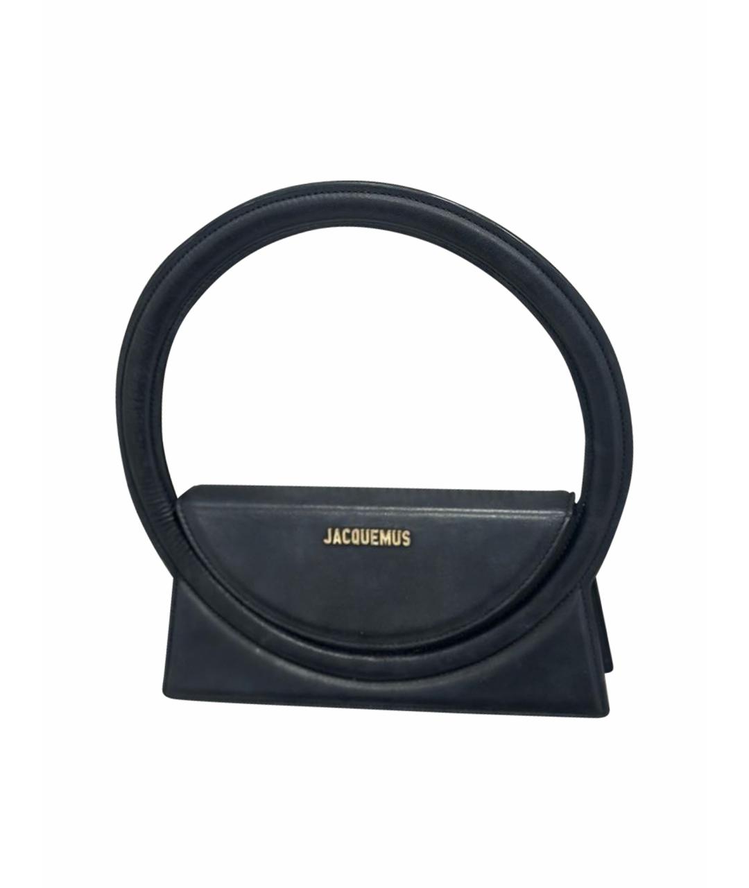 JACQUEMUS Черная кожаная сумка через плечо, фото 1