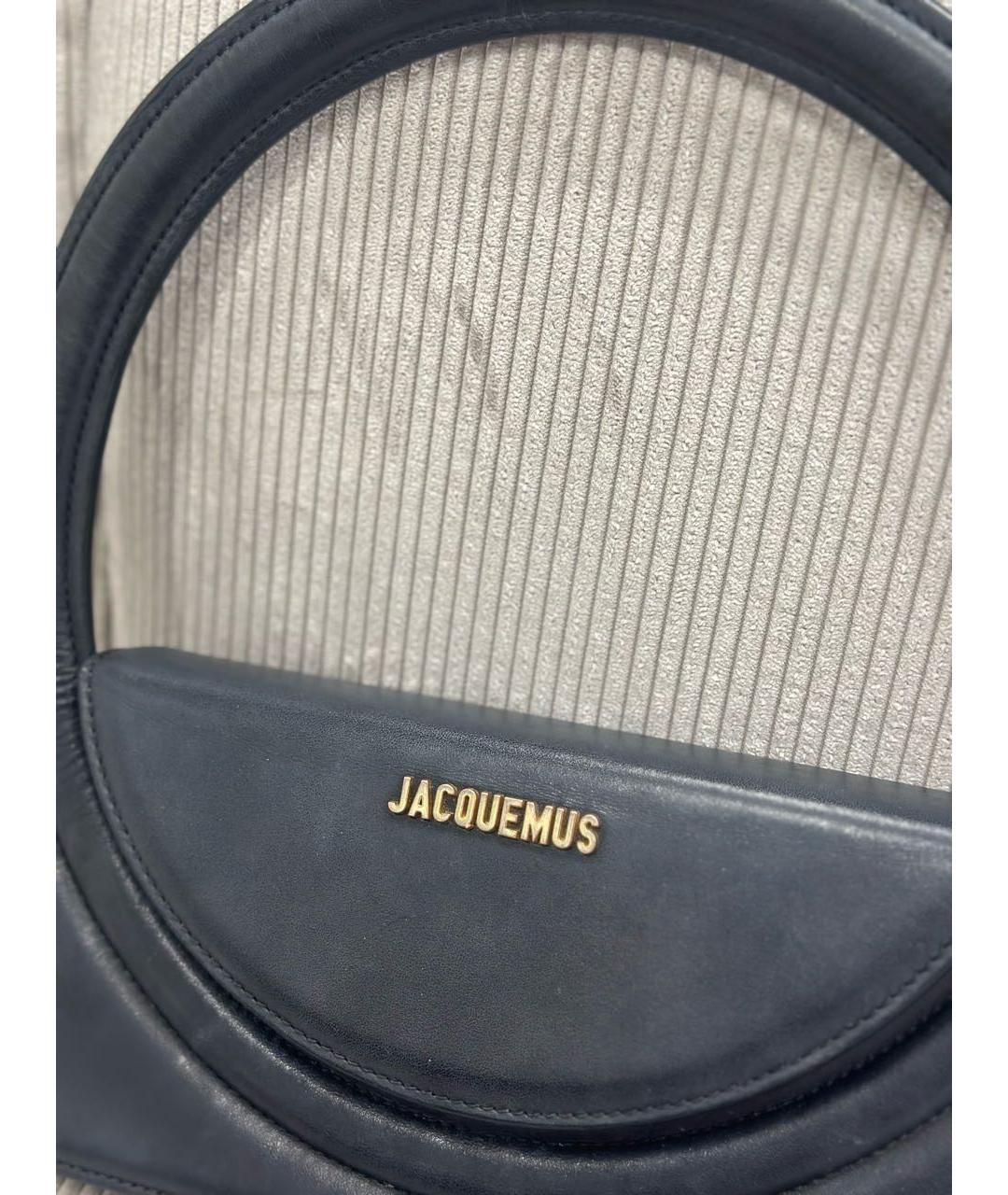 JACQUEMUS Черная кожаная сумка через плечо, фото 2