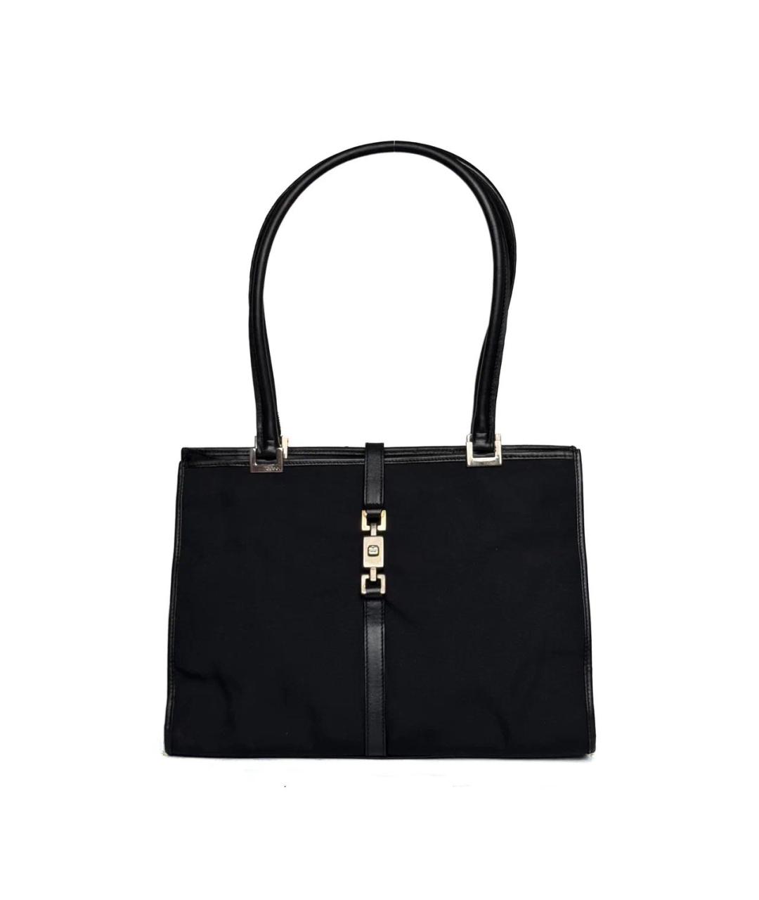 GUCCI Черная тканевая сумка тоут, фото 1