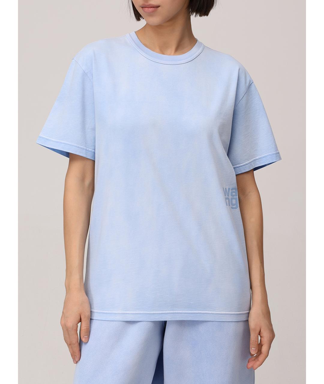 ALEXANDER WANG Голубая хлопковая майка, фото 4