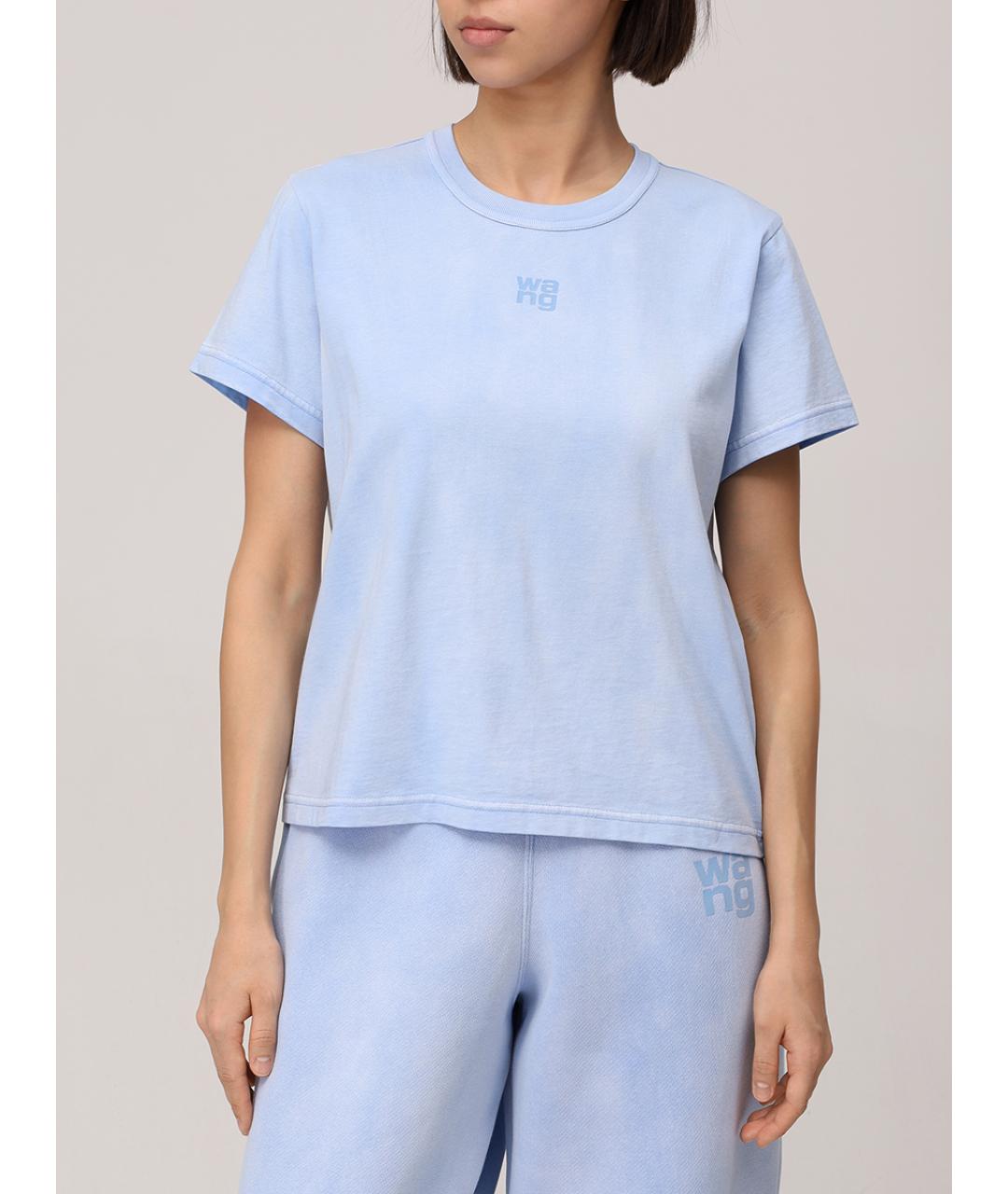 ALEXANDER WANG Голубая хлопковая майка, фото 4