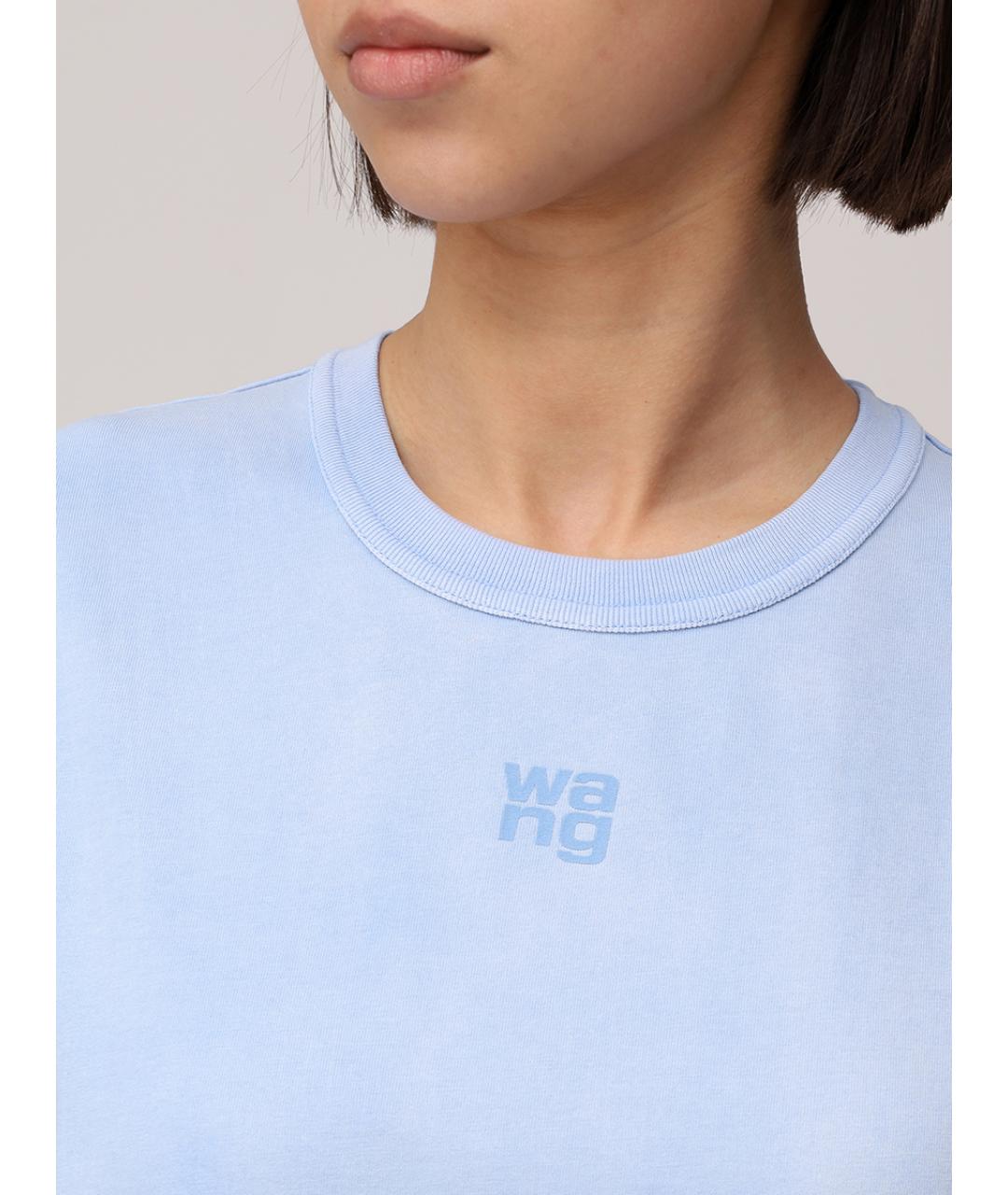 ALEXANDER WANG Голубая хлопковая майка, фото 5