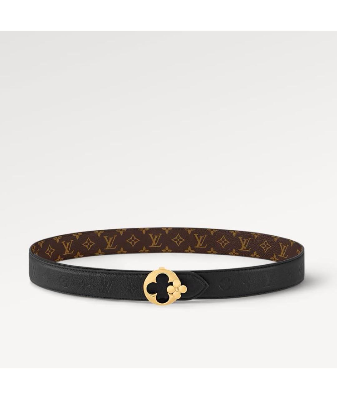 LOUIS VUITTON Черный кожаный ремень, фото 6