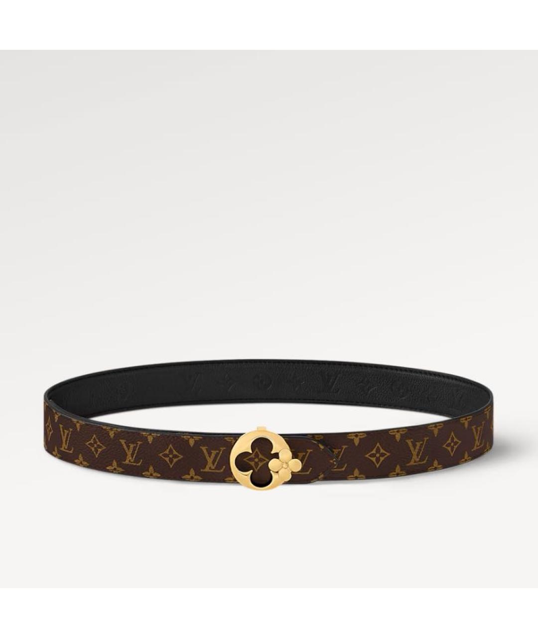 LOUIS VUITTON Черный кожаный ремень, фото 3