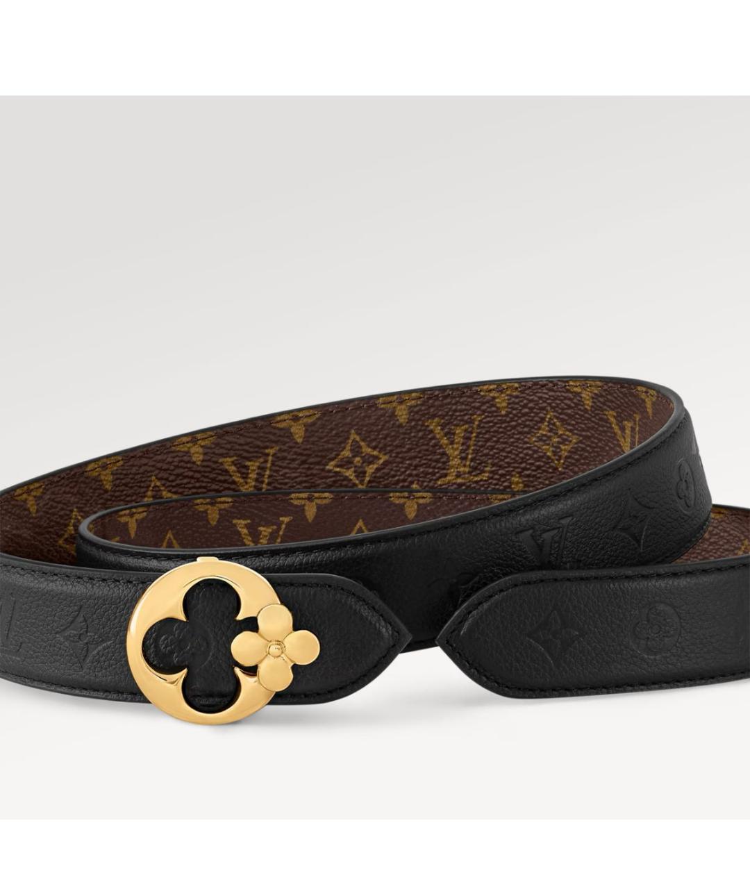 LOUIS VUITTON Черный кожаный ремень, фото 2