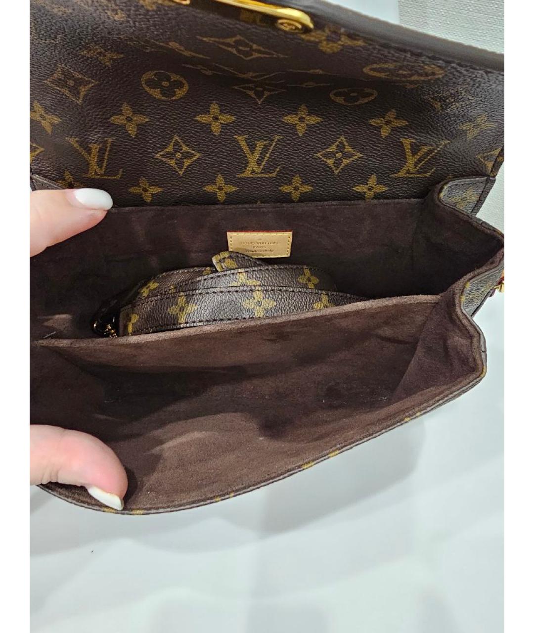 LOUIS VUITTON Коричневая сумка через плечо из искусственной кожи, фото 4