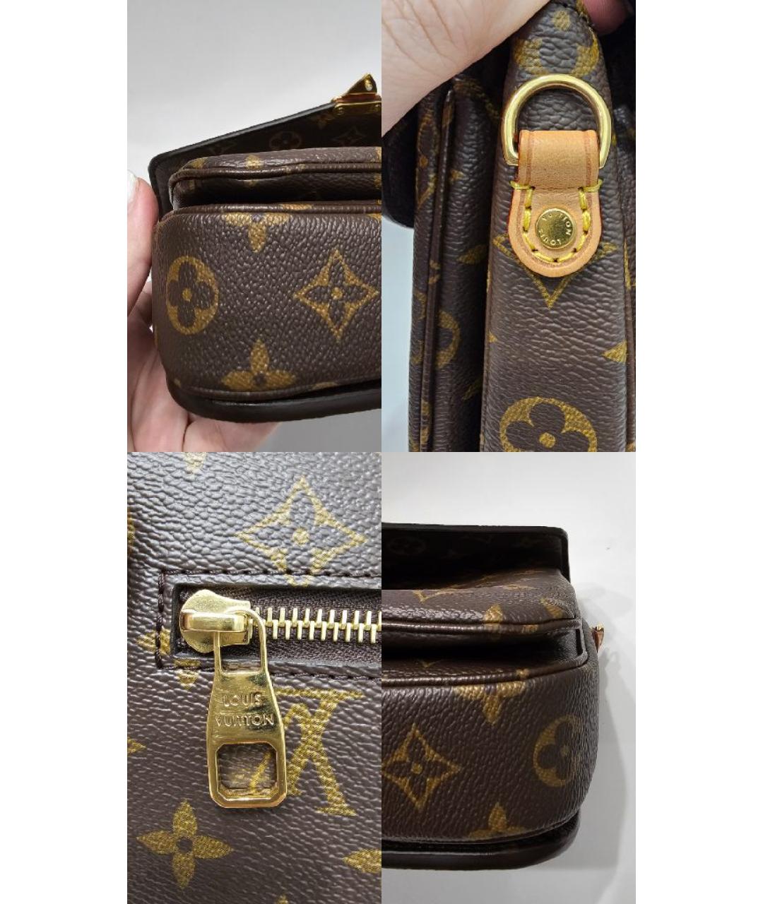 LOUIS VUITTON Коричневая сумка через плечо из искусственной кожи, фото 5