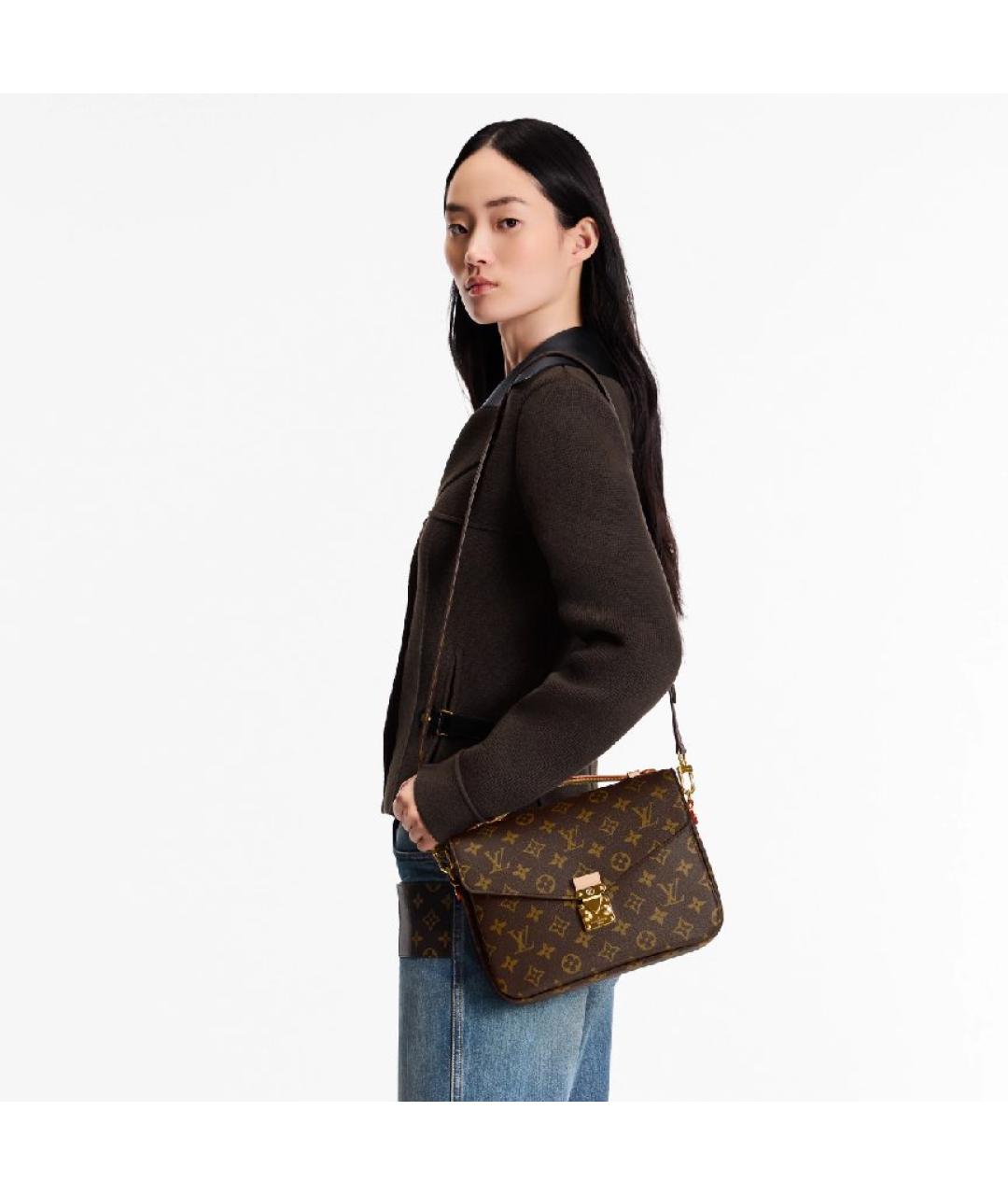 LOUIS VUITTON Коричневая сумка через плечо из искусственной кожи, фото 5