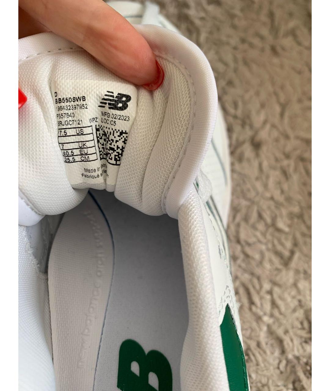 NEW BALANCE Белые кожаные кроссовки, фото 2