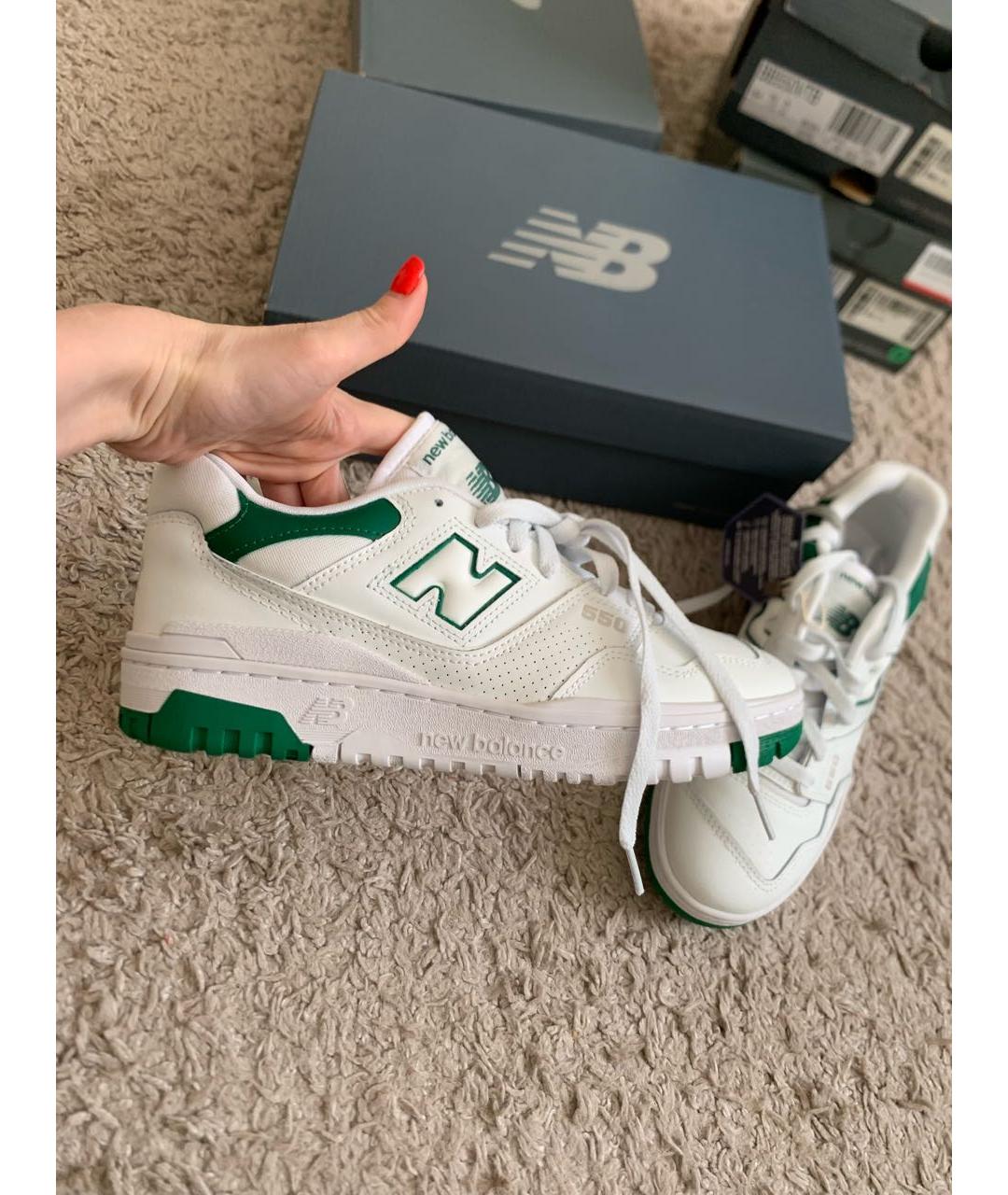 NEW BALANCE Белые кожаные кроссовки, фото 4
