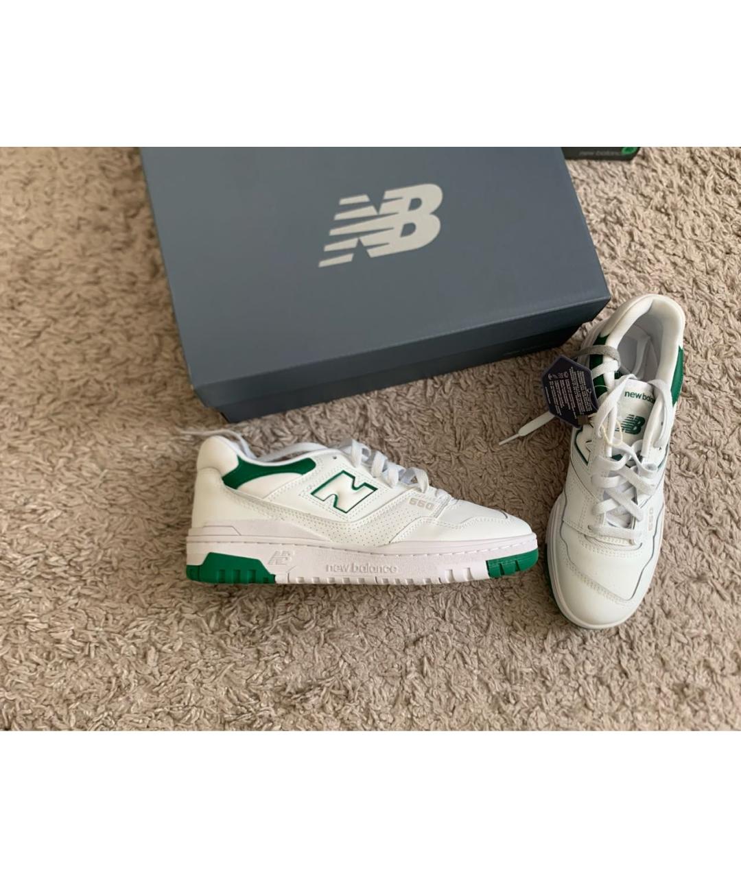 NEW BALANCE Белые кожаные кроссовки, фото 6