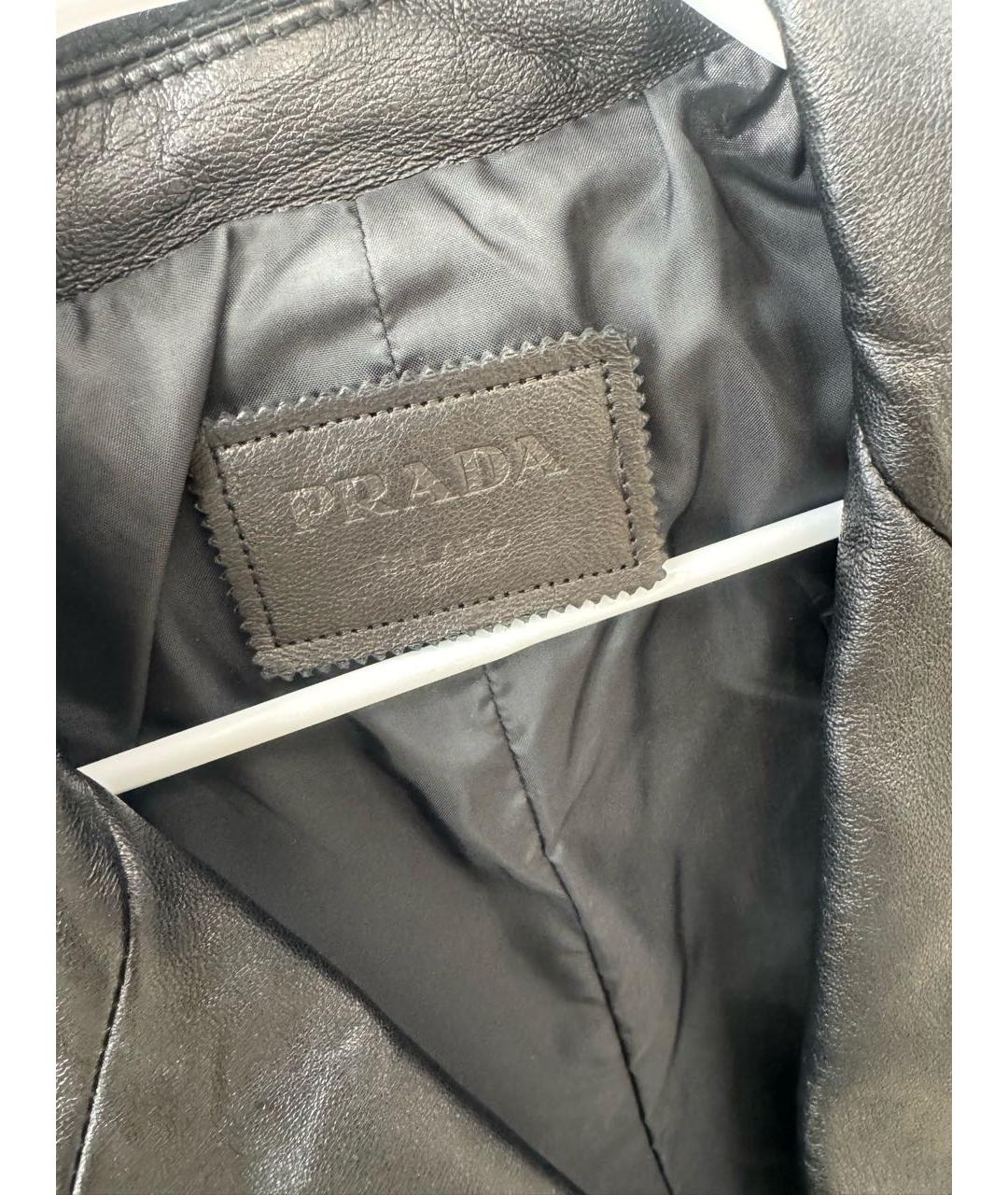 PRADA Черная кожаная куртка, фото 6