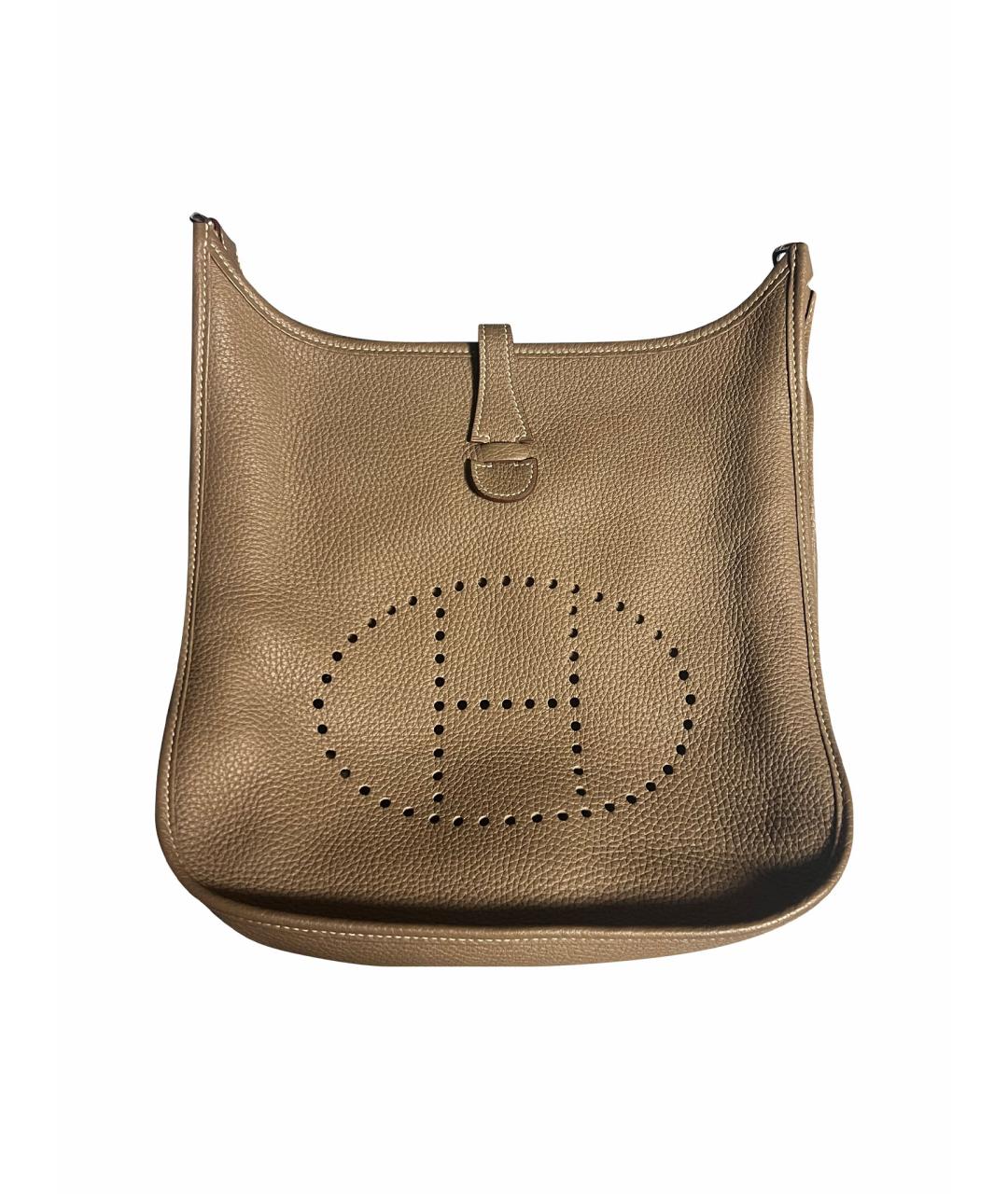 HERMES Бежевая кожаная сумка через плечо, фото 1