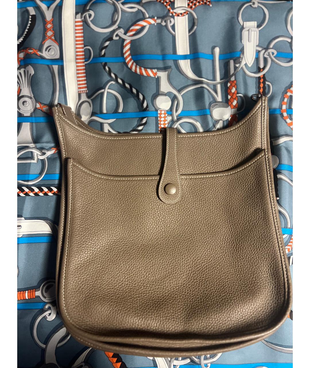 HERMES Бежевая кожаная сумка через плечо, фото 2