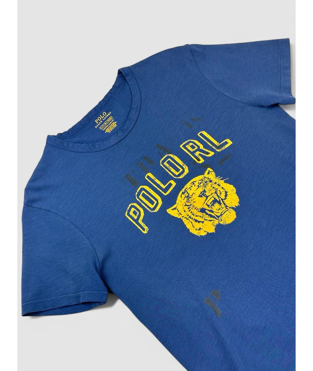 POLO RALPH LAUREN Синяя хлопковая футболка, фото 3