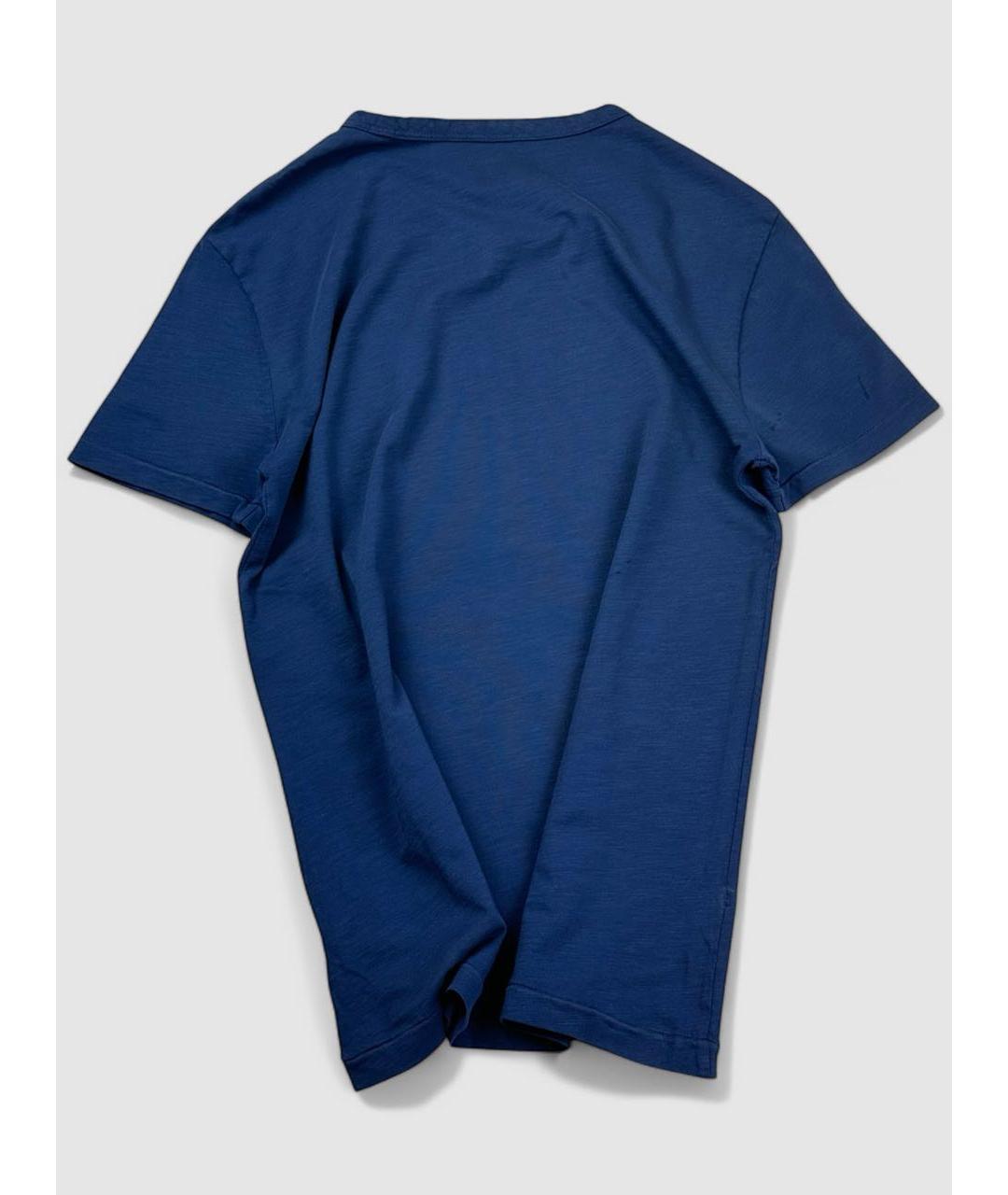 POLO RALPH LAUREN Синяя хлопковая футболка, фото 2