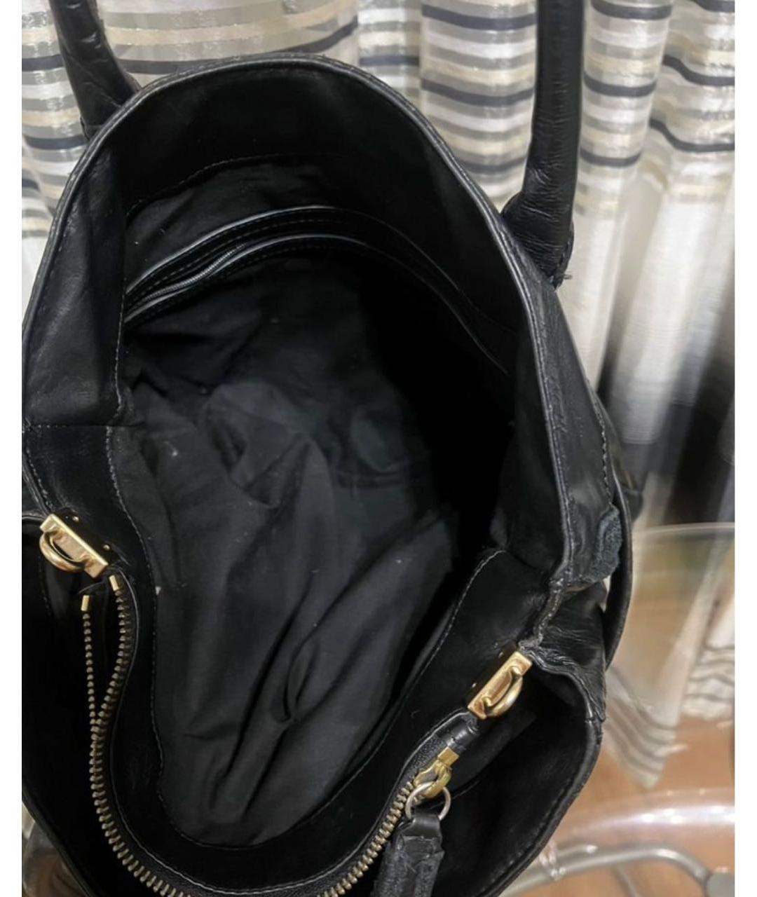 JUICY COUTURE Черная кожаная сумка тоут, фото 4