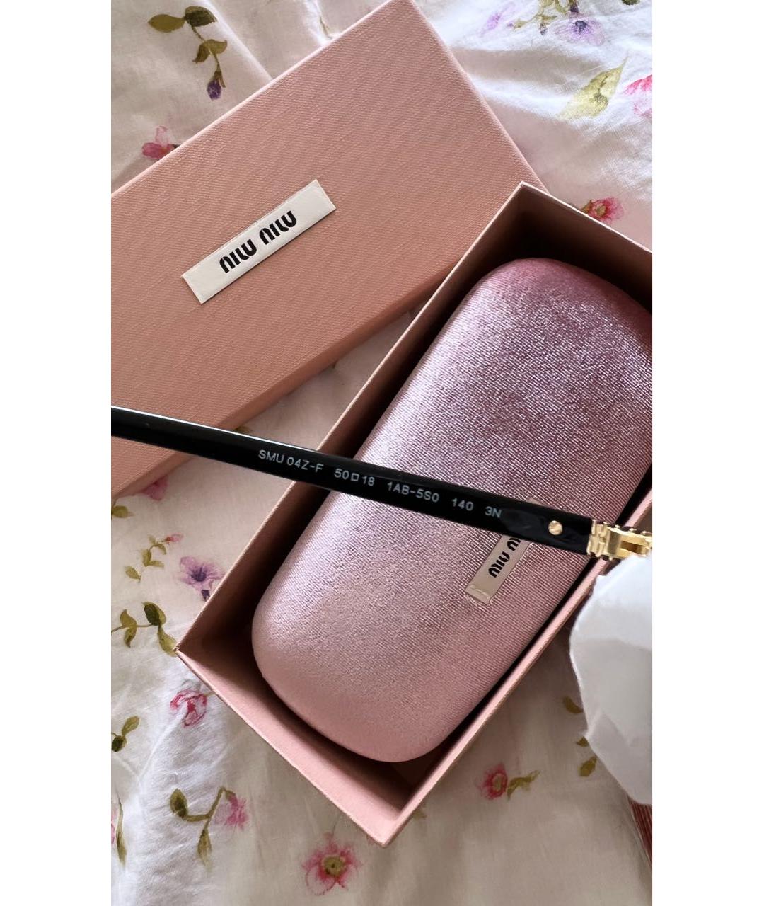 MIU MIU Черные пластиковые солнцезащитные очки, фото 4