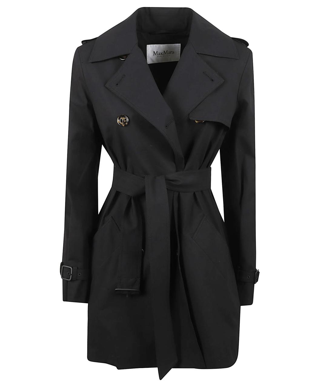 MAX MARA Черное хлопковое пальто, фото 1