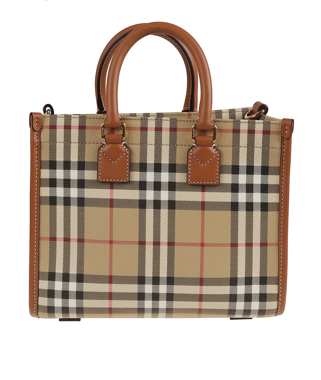 BURBERRY Коричневая сумка тоут из искусственной кожи, фото 2