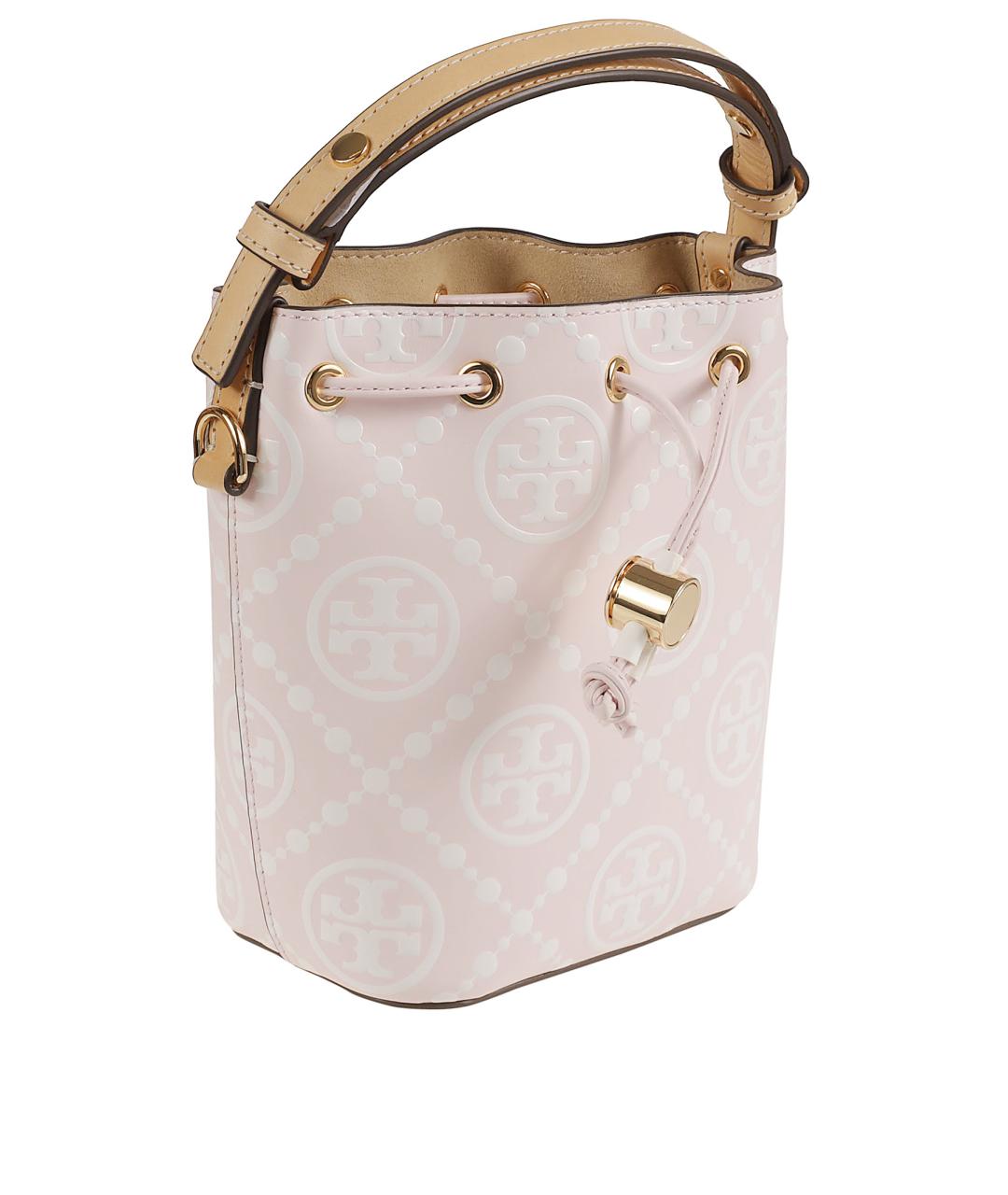 TORY BURCH Бежевая кожаная сумка с короткими ручками, фото 3